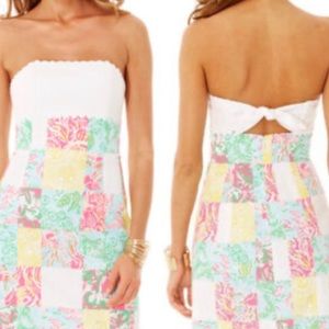Lilly Pulitzer Franco Strapless Multi State Patch Patchwork Dress